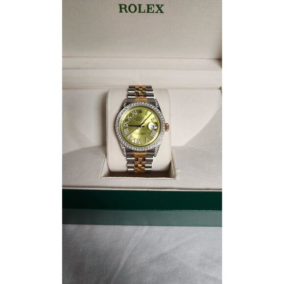 1969 Rolex 36mm Datejust 1603 Diamond - Green Dial - Two-Tone Jubilee PPSI344815 - Picture 1 of 13